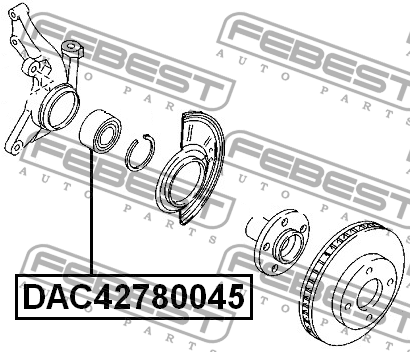 Подшипник ступицы передний MAZDA TRIBUTE, FORD MAVERICK 00- DAC42780045 DAC42780045 FEBEST