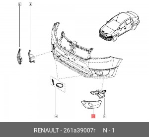 Автозапчасть 261A39007R 261A39007R RENAULT