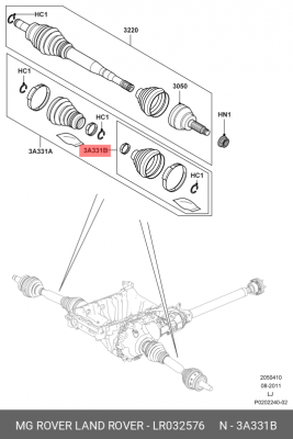 ПЫЛЬНИК, НАРУЖНИЙ ШАРНИР LR032576 LR032576 LAND ROVER