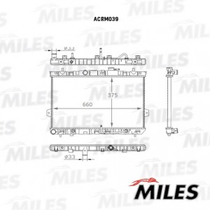 Радиатор (механическая сборка) HYUNDAI ELANTRA 1.6/2.0/2.0D A/T 00- (NISSENS 674 ACRM039 MILES