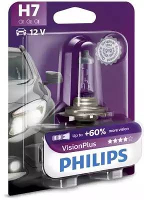 Лампа 12V H7 55W PX26d +60% блистер (1шт.) Visionplus PHILIPS 12972VPB1 PHILIPS