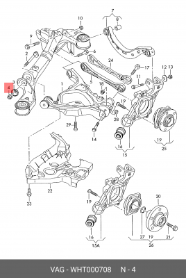 Гайка VW AUDI OE WHT 000 708 VAG