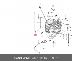 Датчик температуры SSANGYONG Actyon (06-),Kyron (05-),Actyon (10-),Rexton выхлоп 6651501158 SSANG YONG