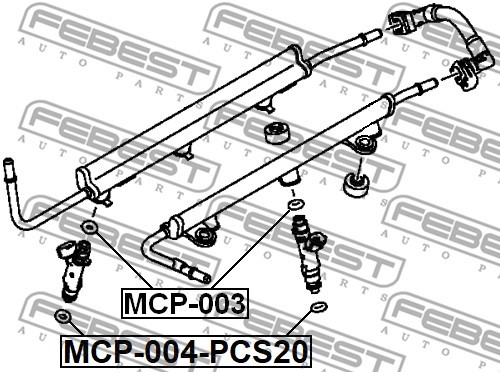 Кольцо уплотн форсунки MITSUBISHI LANCER 08- (20 шт. в упаковке) MCP-004-PCS20 MCP-004-PCS20 FEBEST