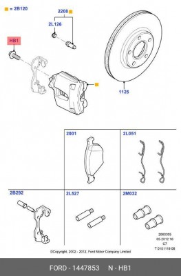 Болт FORD суппорта OE 1 447 853 FORD
