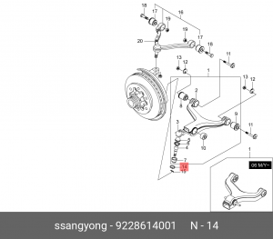 Гайка SSANGYONG OE 9228614001 SSANG YONG