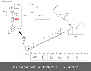Фильтр топливный HYUNDAI Tucson (15-) OE 31922D3900 HYUNDAI KIA