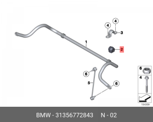 Втулка стабилизатора BMW MINI (R56) переднего OE 31 35 6 772 843 BMW