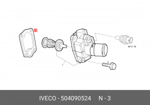 прокладка корпуса термостата! к блоку ДВС\Iveco 3.0D 06> 504090524 IVECO