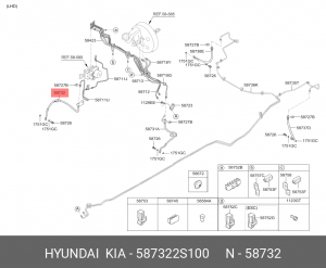 Шланг тормозной HYUNDAI ix35 (10-) передний правый OE 587322S100 HYUNDAI KIA