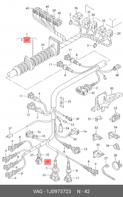 Разъем VW AUDI SEAT SKODA электрический (корпус) OE 1J0 973 723 VAG