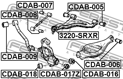 сайлентблок заднего рычага!\ Cadillac CTS/SRX/STS 03> CDAB-005 FEBEST