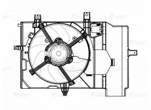 Э,вентилятор охл. с кожухом для ам Nissan Note (06-),Micra (02-) AT (LFK 1411) LFK 1411 LUZAR