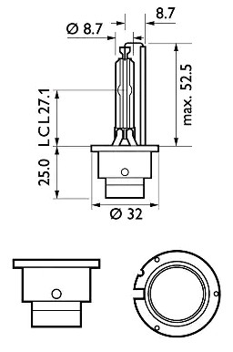 Лампа ксеноновая D4S 35W +150% P32d-5 4800K Xenon X-Treme Vision Gen2 PHILIPS 42402XV2S1 PHILIPS