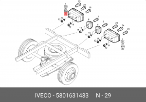 фонарь задний! правый\ IVECO 5801631433 IVECO