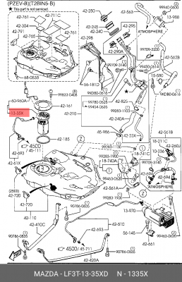 БЕНЗОНАСОС ЭЛЕКТРИЧЕСКИЙ LF3T-13-35XD MAZDA