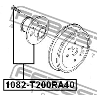 Ступица задняя 1082-T200RA40 FEBEST