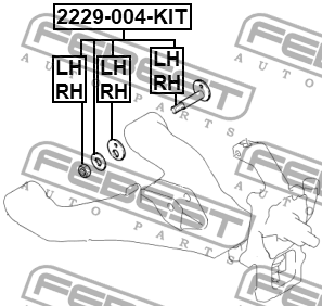 Болт с эксцентриком ремкоплект KIA SORENTO 09 2009- 2229-004-KIT 2229-004-KIT FEBEST
