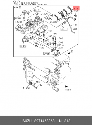 ЖГУТ ПРОВОДОВ К ФОРСУНКАМ 8971463368 ISUZU
