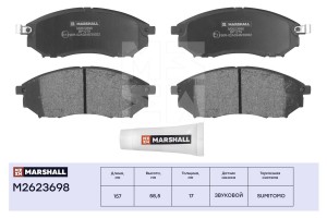 Торм. колодки дисковые передн. Nissan Murano I-III 03-  Qashqai+2 I 07- Renault  M2623698 MARSHALL