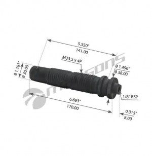 Палец VOLVO FH12,16 рессоры (M33X4/170X38) масленка снаружи MANSONS 900.239 MANSONS