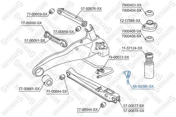 тяга стабилизатора заднего!\ Mitsubishi Lancer CS5A/CS5W 00> 56-00345-SX STELLOX