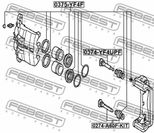 Втулка направляющая передн суппорта верхняя HONDA PILOT YF4 2009-2015 0374-YF4UP 0374-YF4UPF FEBEST