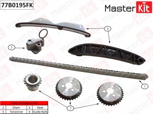 Комплект цепи ГРМ Chevrolet Aveo/Spark/Kalos 1.2i B10/B12 05- 77B0195FK 77B0195FK MASTER KIT