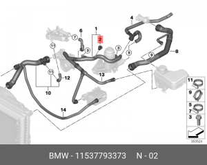 Болт BMW воздушого клапана радиатора OE 11 53 7 793 373 BMW