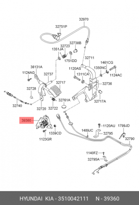 Датчик положения заслонки дроссельной HYUNDAI Porter OE 3510042111 HYUNDAI KIA