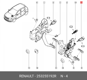 Датчик положения педали сцепления RENAULT 253255192R 253255192R RENAULT