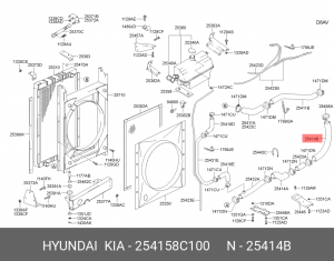 Патрубок радиатора 254158C100 HYUNDAI KIA