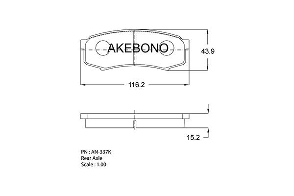 Колодки тормозные дисковые задние TOYOTA LC PRADO 120/150 02 AN-337K AN337K AKEBONO