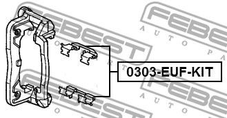 Комплект монтажный для дисковых колодок HONDA INTEGRA 4D 1994­1999 0303-EUF-KIT 0303-EUF-KIT FEBEST