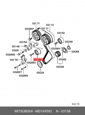 Ролик ГРМ MITSUBISHI Carisma,Colt,Galant,Lancer (1.6/1.8/2.0) натяжителя OE MD169592 MITSUBISHI