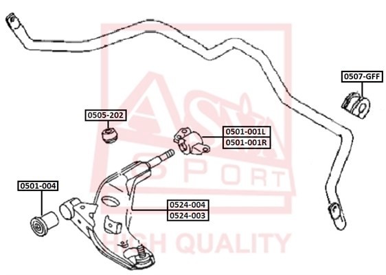 ВТУЛКА ПЕРЕДНЕГО СТАБИЛИЗАТОРА D27 MAZDA 0507GFF 0507-GFF ASVA