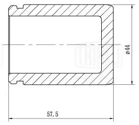 Поршень суппорта Peugeot Boxer (06-)/Citroen Jumper (06-) перед. d=44мм (RCF 103 RCF103566 TRIALLI