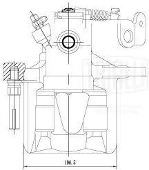 Суппорт торм. Opel Astra G (98-)/Zafira A (99-) зад. прав. d=38мм (CF 206802) CF 206802 TRIALLI