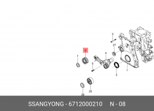 Ролик приводного ремня SSANGYONG Actyon (10-),Actyon Sport (12-),Rexton (12-) (D 6712000210 SSANG YONG