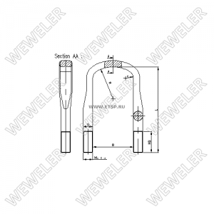 стремянка рессоры! 102xМ24x2x415-U HD80-B14\ RVI B124M24B018 WEWELER
