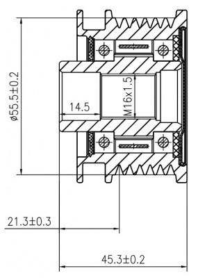 Шкив с обгонной муфтой генер. для а/м VAG A4 (00-)/(04-) 1.8T/2.0i (SGP 1832) SGP 1832 START VOLT