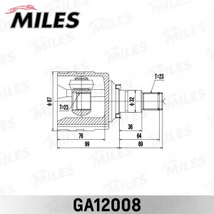 ШРУС внутренний правый TOYOTA CARINA FF CT215/ST215 4WD 1996-2001 GA12008 GA12008 MILES