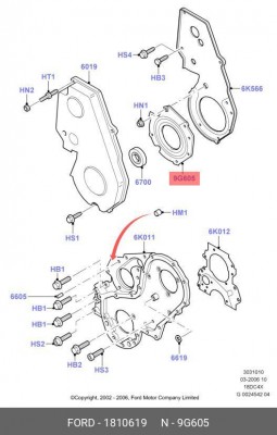 сальник привода ТНВД!\ Ford Fiesta/Focus/Galaxy II 98-15 1 810 619 FORD
