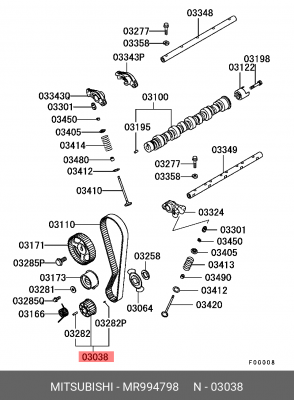 Шестерня коленвала MITSUBISHI Lancer MR994798 MR994798 MITSUBISHI