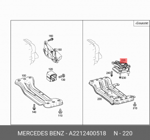 подушка АКПП! \MB W204/C216/W221 05> A2212400518 MERCEDES BENZ