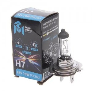 Лампа 24V H7 70W PX26d Standart MEGAPOWER 37033033 MEGA POWER