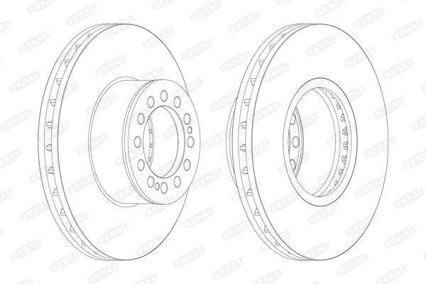 Диск тормозной вентилируемый MAN TG-A/TGM/TGS/TGX Series 433x45x130 BCR214A BERAL