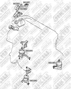 Катридж опоры двигателя  TOYOTA Camry ACV3# Jan 01 Jan 6 BE21007 BE21007 JIKIU