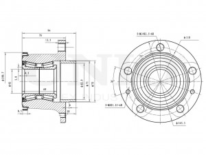 Ступица задняя (с ABS) HUB-20154 UNIO