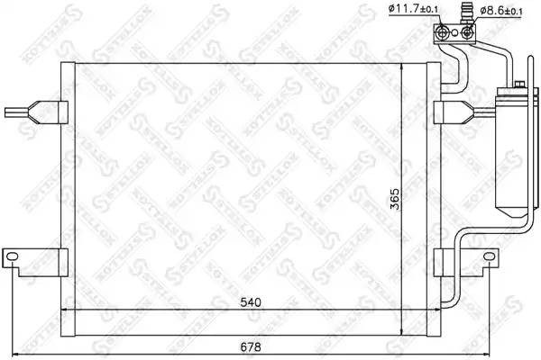 радиатор кондиционера! без осушителя\ Opel Meriva 1.4-1.8/1.7DTi 03> 10-45225-SX STELLOX